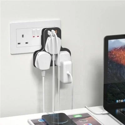 XPower WSS2 PD 20W 3 Outlet T-Shaped Extension Socket - Black